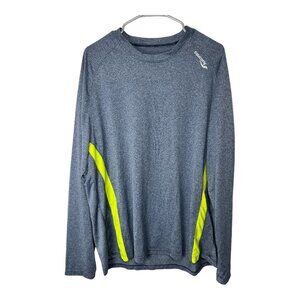 Saucony Running Shirt long Sleeve Mens XXL Heather Blue and green